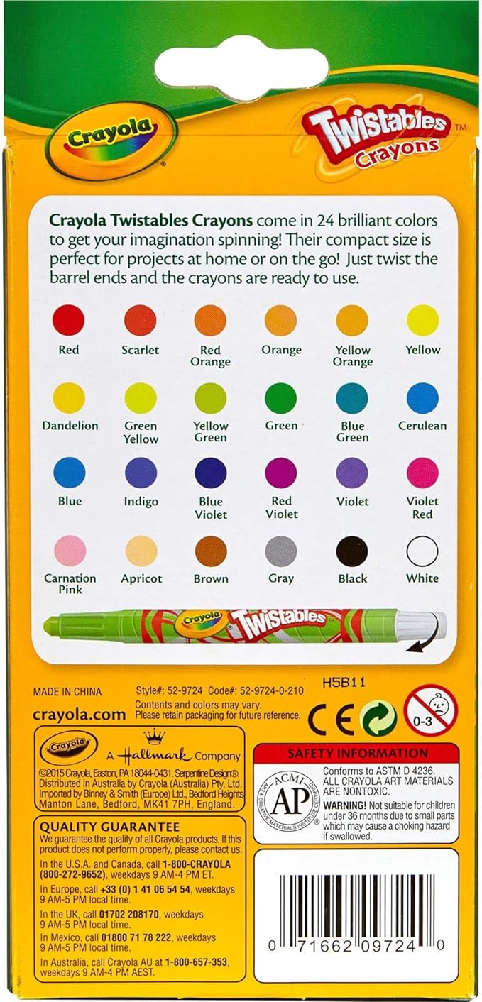 Crayola 52-9724 Mini Twistables Crayons 24 Piece Assortment