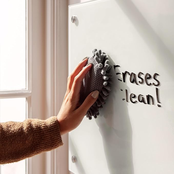 U Brands Dry Erase Microfiber Shag Eraser, Washable, 4" x 6", 1 Pack (582U04-16)