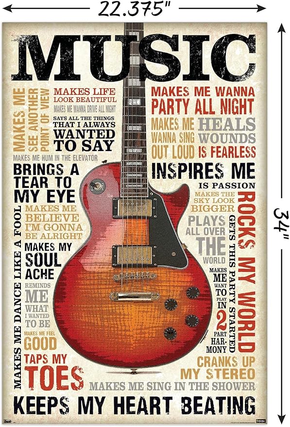 Trends International Music Inspires Me Wall Poster, 22.375" x 34", Unframed Version