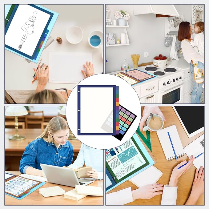 36 Pcs/3 Set 12 Tabs Binder Dividers with Colored Tabs, Clear Tab Notebook Divider Page Binder File Dividers, Letter Size