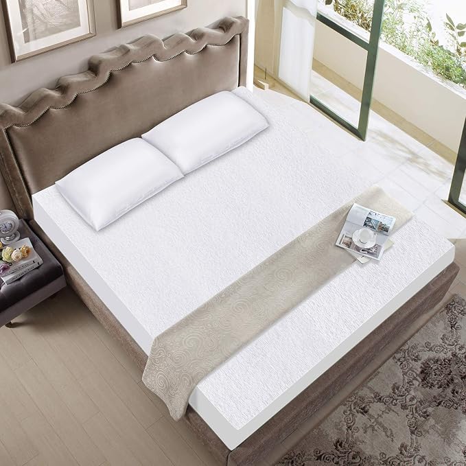 RV Short Queen Size Mattress Protector Waterproof,Smooth Top Mattress Protector for Kids,Breathable Skin Friendly and Noiseless Fitted Sheet,Viscose Terry Mattress Cover