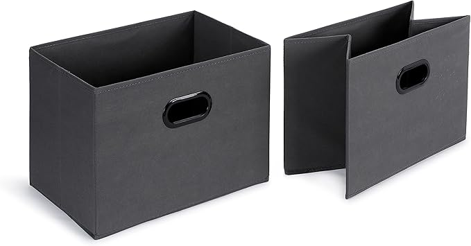 Amazon Basics Freestanding Closet Organizer with Fabric Bins, Drawers and 3 Shelves, Easy to Assemble, Grey, 32.7" x 12.2" x 31"