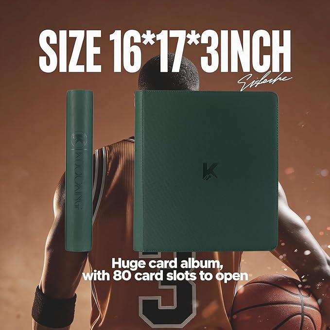 2000 Pockets Trading Card Binder, 20-Pocket Card Ablum Compatible with MTG,Sports Cards & Other Standard Size Trading Card (GREEN)