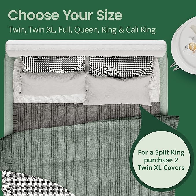 SafeRest Sleepure Waterproof Mattress Protector Twin Size - Viscose Derived from Bamboo - Fitted with Stretchable Pockets - Machine Washable Cotton Twin Mattress Cover for Bed