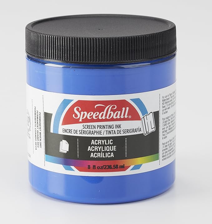 Speedball 004631 Acrylic Screen Printing Ink, 8 fl. oz., Ultramarine Blue