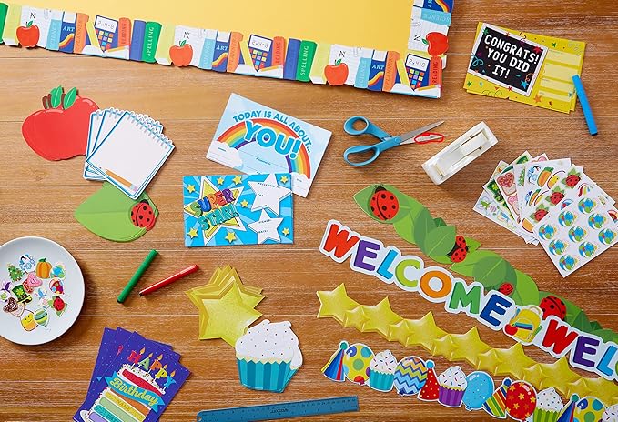 Eureka Notebook Paper Cut-Out Classroom Decorations for Teachers, 36 Pieces