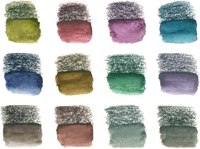 Staedtler Water-Soluble Tinted Graphite Pencils, Watercolor Artist Set, Pre-sharpened, 12 Colors in Metal Tin, 14610T M12