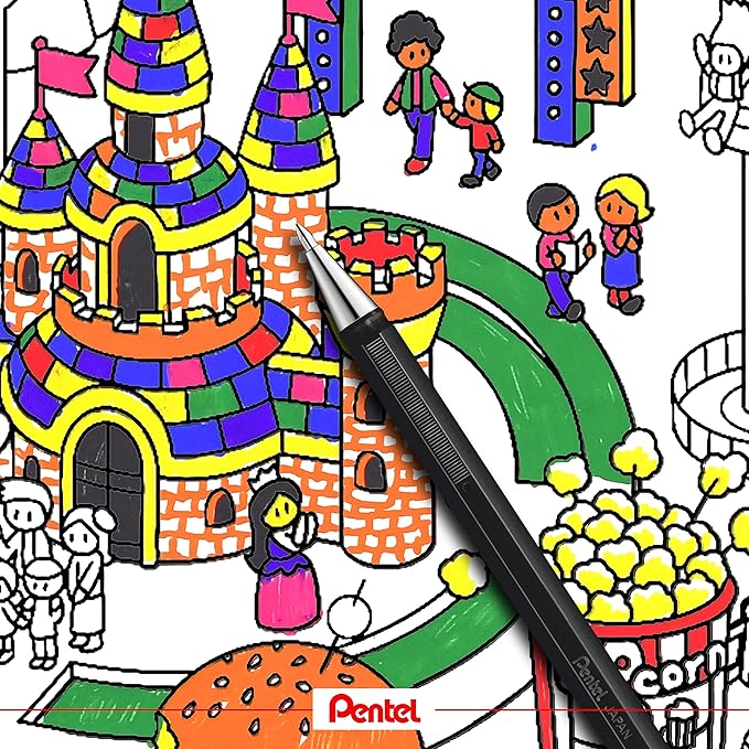 Pentel Mattehop 1.0mm Gel Roller 7pc Wallet - Original Colours
