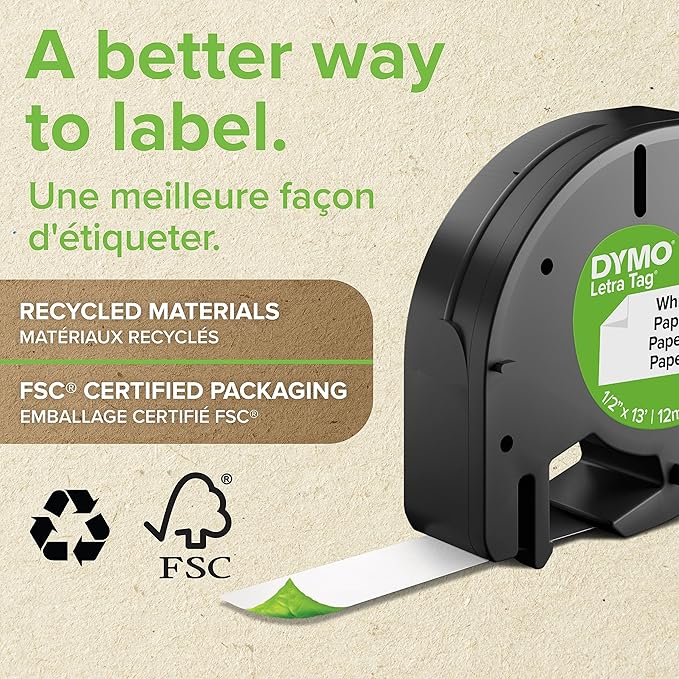 DYMO Label Maker LetraTag 100H Handheld Label Maker, Easy-to-Use, 13 Character LCD Screen, Great for Home & Office Organization, Monochrome Output