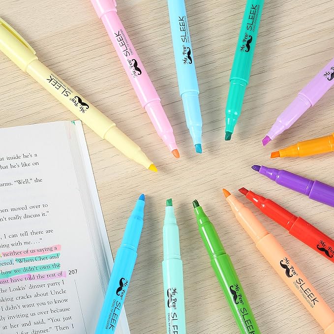 Mr. Pen- Pastel Highlighters, 144 Pack, Assorted Colors, Fast Dry, Bulk Highlighter Pastel, Set, Bible Journaling Highlighter, Marker