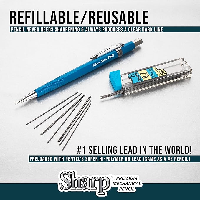 Pentel Sharp Mechanical Pencil, (0.3mm), Extra Fine Line, Brown Barrel, Pack of 4 (P203PF4E)