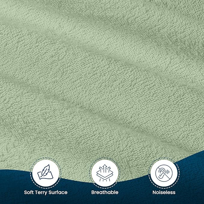 Utopia Bedding Waterproof Mattress Protector King Size, Premium 200 GSM Terry Mattress Cover, Soft & Breathable Bed Cover, Fitted Sheet Style with Stretchable Deep Pockets 17" (Sage)