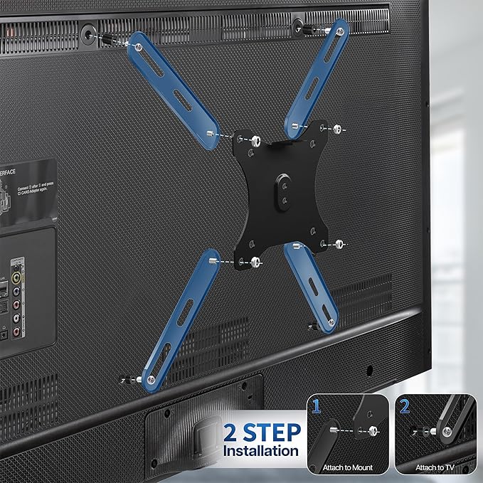 VIVO Steel VESA Extension Mount Adapter Brackets for Screens 32 to 55 inch LCD LED TV, Conversion Plate Kit for VESA up to 400x400mm (MOUNT-AD400B)