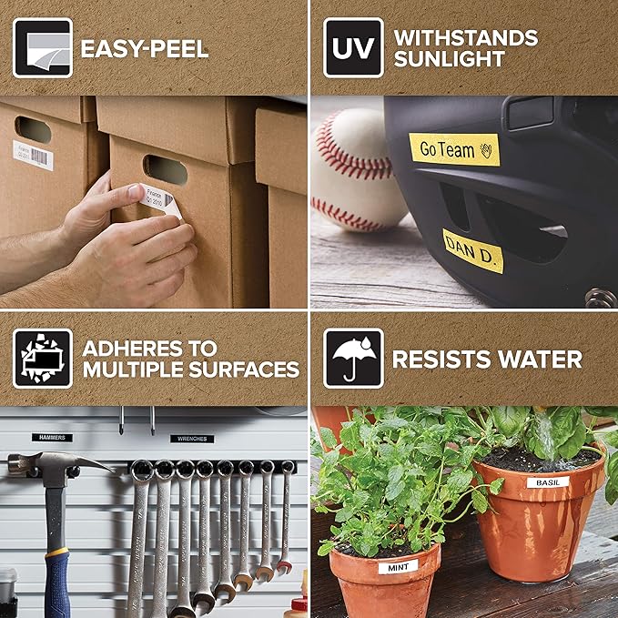 DYMO Authentic D1 Labels 1/2-Inch x 23-Foot Roll Black Print on White Self-Adhesive For LabelManager Label Makers 2-Pack