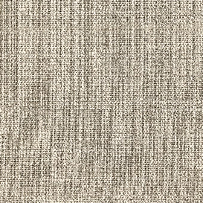 Amazon Basics Round Storage Ottoman Foot Rest, Button Tufted Upholstered Footstool with Storage, Sturdy Linen Fabric for Living Room and Bedroom, 20" x 17", Beige