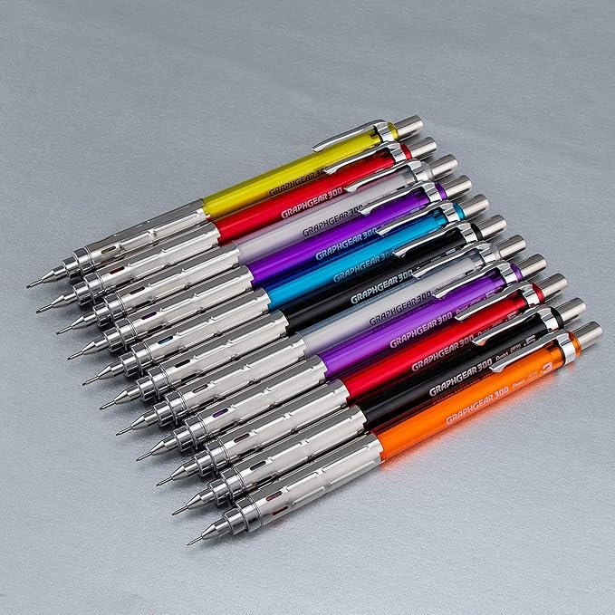 Pentel Arts GraphGear 300 Mechanical Pencil, (0.7mm), 2-Pack, Blue Barrel (PG317TSPABP)