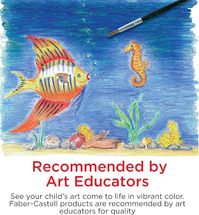 Faber-Castell Watercolor Crayons with Brush, 15 Colors - Watercolors For Kids