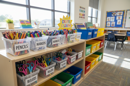 How Teachers Can Create a Classroom Supply Station Students Can Actually Use