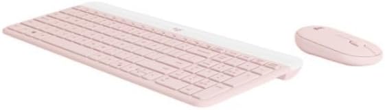Logitech MK470 Slim Wireless Keyboard and Mouse Combo - Modern Compact Layout, Ultra Quiet, 2.4 GHz USB Receiver, Plug n' Play Connectivity, Compatible with Windows - Rose (Renewed)