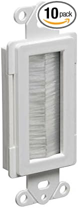 Arlington Industries CED135-10 Cable Entry Device with Brush-Style Opening, 1-Gang, White, 10-Pack
