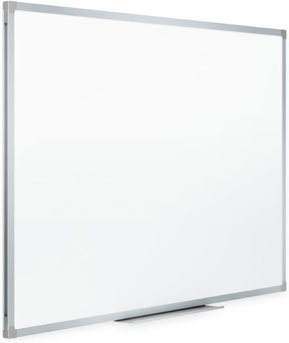 Mead White Board 96" x 48", Dry Erase Whiteboard For Wall, Non-Magnetic, White/Silver (85359)