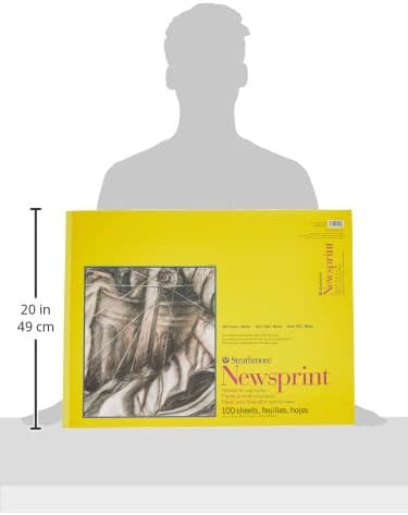 Strathmore 300 Series 18" x 24" Tape Bound Newsprint Sketch Pad, 100 Sheets/Pad (STTP3079181)
