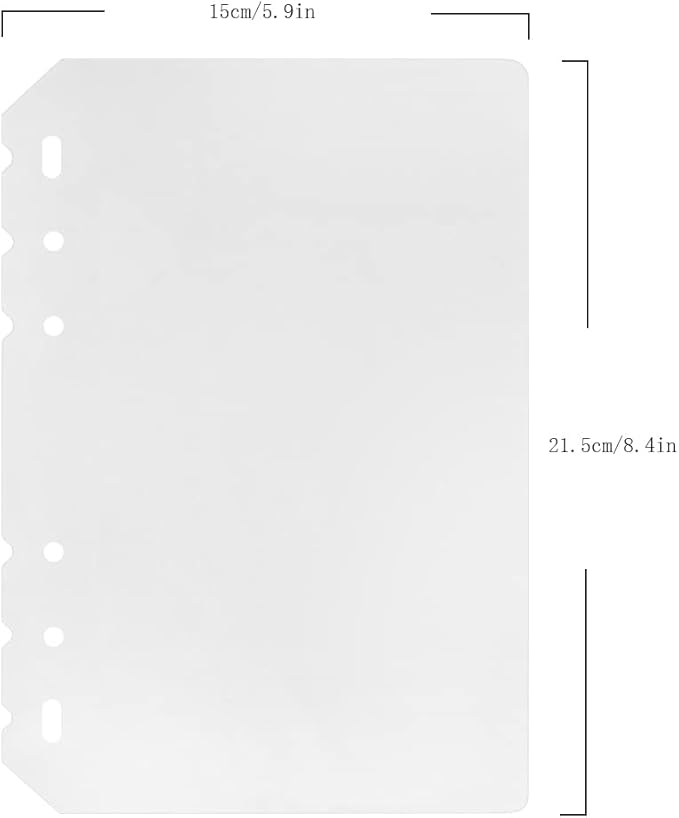 6 Pack A5 6 Holes Binder Divider Plastic Binder Divider Waterproof 6 Holes Divider for Personal Organiser (Divider, A5)