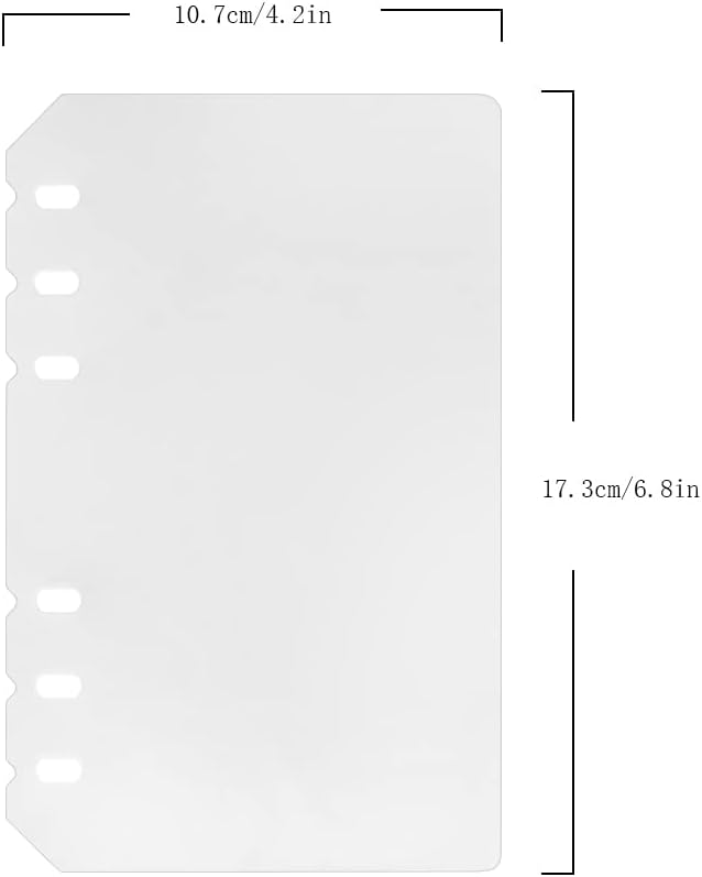 6 Pack A6 6 Holes Binder Divider Plastic Binder Divider Waterproof 6 Holes Divider for Personal Organiser (Divider, A6)