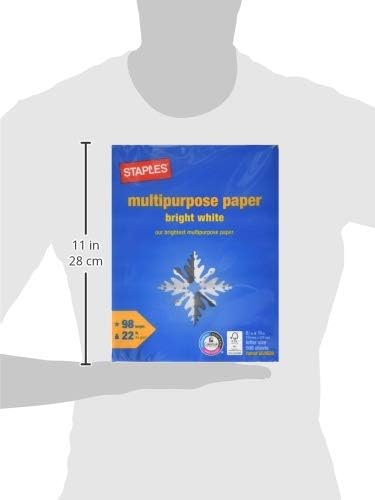 Staples Multipurpose Paper, 8 1/2" x 11", Bright White, Ream