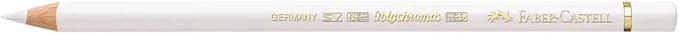 Faber-Castell Art & Graphic Polychromos Colour Pencil, (101), White, for Art, Craft, Drawing, Sketching, Home, School, University, Colouring