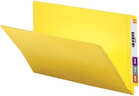 Smead End Tab File Folder, Shelf-Master Reinforced Straight-Cut Tab, Legal Size, Yellow, 100 per Box (28910)