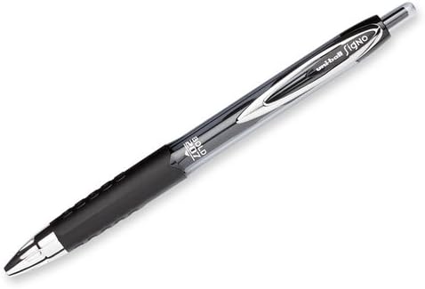 uni-ball 207 Retractable Gel Pens Bold Point, 1mm, Black, 12 Pack