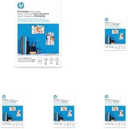 HP Photo Paper, Glossy, 4x6 in | 100 Sheets | CR759A | Pack of 5