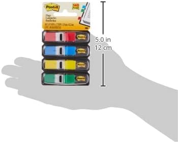 Post-it Flags, 35/Dispenser, 4 Dispensers, 47 in Wide, Assorted Primary Colors (683-4) (Pack of 2)
