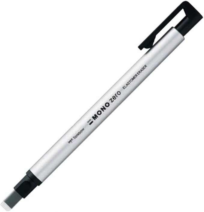 Tombow Holder Eraser, Mono Zero Square Shaper, Silver (EH-KUS04)