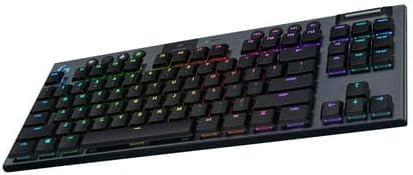 Logitech G915 TKL Tenkeyless Lightspeed Wireless RGB Mechanical Gaming Keyboard, Low Profile Switch Options, Lightsync RGB, Advanced Wireless and Bluetooth Support - Tactile,Black
