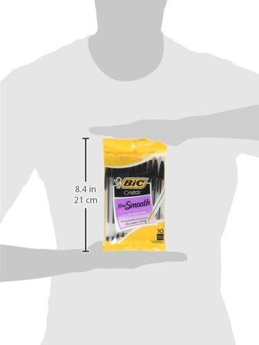 BIC Cristal Xtra Smooth Ballpoint Pen, Medium Point (1.0mm), Black, For Everyday Writing Activities, 10-Count