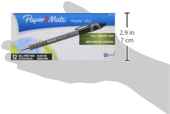 Paper Mate FlexGrip Ultra Retractable Ballpoint Pens Medium Point Black Box of 12