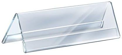 Acrylic 2-Sided Display Option V-Shaped Desk Name Plate for Name Plate Display for Business Conference, Reusable Table Place-Cards Holders for Wedding Restaurant and School (10 Inch x 2 Inch-20 Pack)