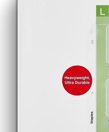 Staples Heavyweight Sheet Protectors, Clear, Letter Size, Top-Loading Durable Document Protectors for 3-Ring Binders, 400 Pack