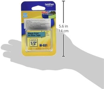 Brother Tape Cartridge 0.5IN Wide, Non-laminated Black On Blue ( M531 )