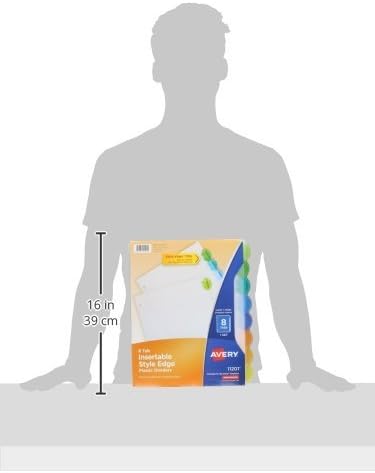 Avery Insertable Style Edge Plastic Dividers for 3 Ring Binders, 8-Tab Set, Multicolor, 1 Set (11201) (Pack of 3)