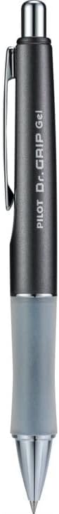 PILOT Gel Pen, Fine Point, Charcoal Gray | Black Ink | Retractable | Metallic Barrel | Pack of 2