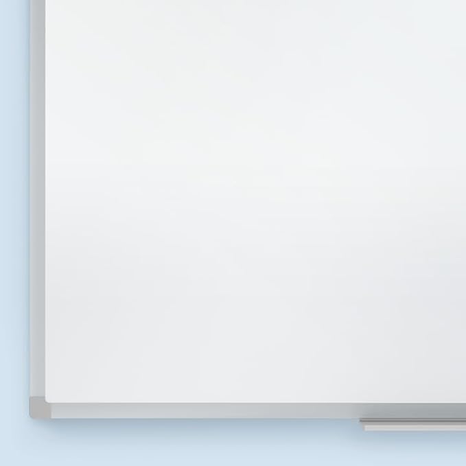 Mead White Board 96" x 48", Dry Erase Whiteboard For Wall, Non-Magnetic, White/Silver (85359)
