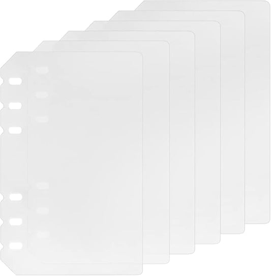 6 Pack A6 6 Holes Binder Divider Plastic Binder Divider Waterproof 6 Holes Divider for Personal Organiser (Divider, A6)