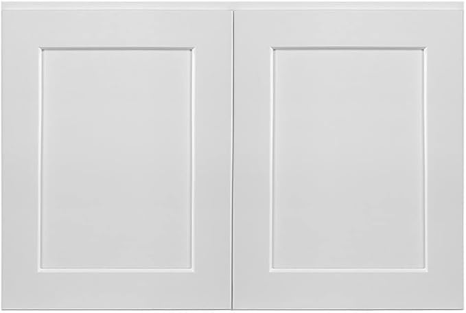 Design House Brookings Shaker Fully Assembled Wall Kitchen Cabinet W3624, 36 W x 12 D x 24 H, Painted White, Solid Wood, Design House, 613414