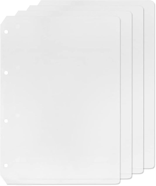 4 Pack A4 4 Holes Binder Divider Plastic Binder Divider Waterproof 4 Holes Divider for Personal Organiser (Divider, A4)