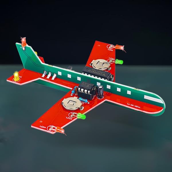 Gikfun Learning DIY Airplane Kit for Beginners, 3 Color LED Flashing Lights Soldering Project Kit for High School Student Practice EK8486