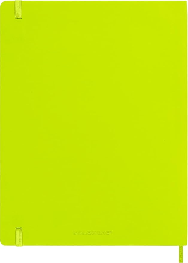 Moleskine Classic Notebook, Soft Cover, XL (7.5" x 9.5") Ruled/Lined, Lemon Green, 192 Pages