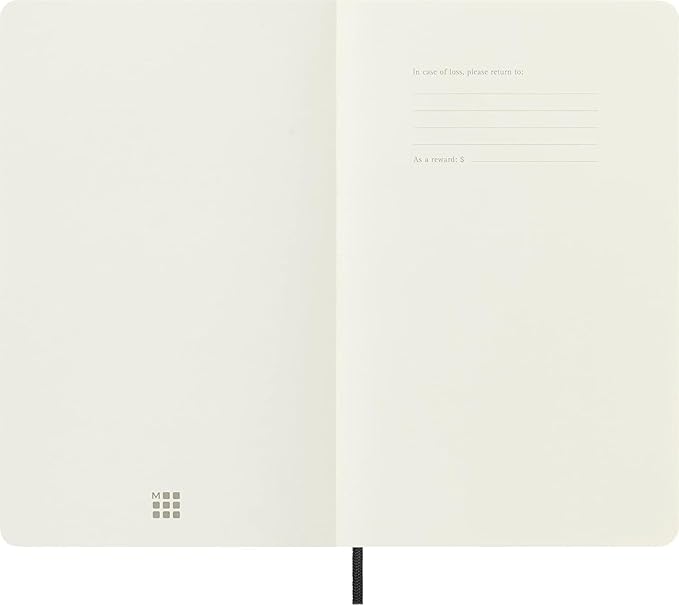 Moleskine Classic Notebook, Soft Cover, Large (5" x 8.25") Plain/Blank, Black, 240 Pages